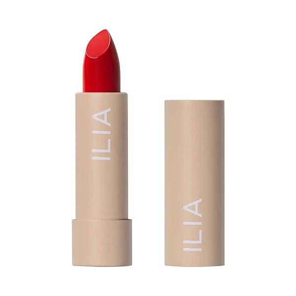 ILIA – COLOR BLOCK LIPSTICK | NON-TOXIC, VEGAN, CRUELTY-FREE, HYDRATING + LONG LASTING, NO BUDGE COLOR WITH FULL COVERAGE (FLAME (FIRE RED WITH WARM UNDERTONES), 0.14 OZ | 4 G)
