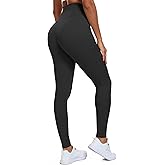 CADMUS Nylon Thick High Waist Yoga Pants with Pockets, Tummy Control Workout Running Yoga Leggings for Women