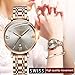 Female Watches for Women Swiss Quartz Movement Stainless Steel Rose Gold Luxury Ladies Wrist Watch Waterproof Blue face Dial Watch Set for Women