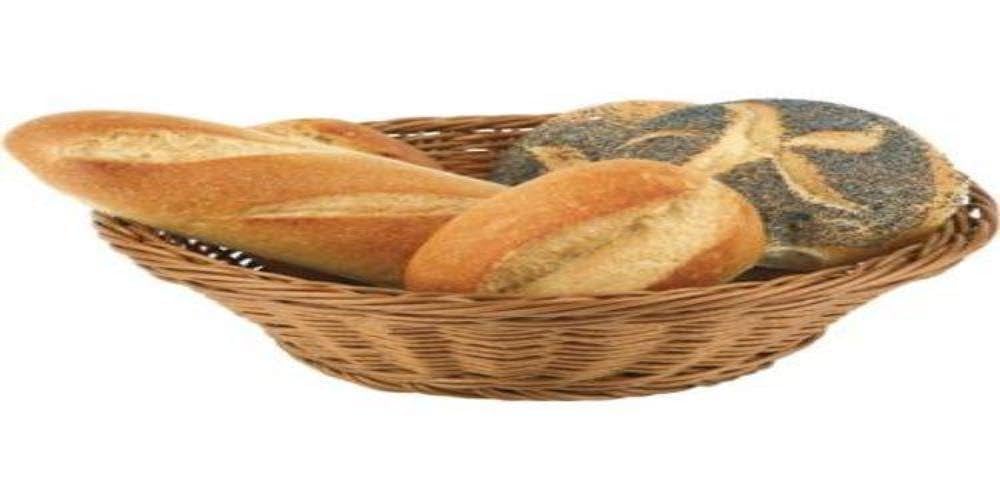 Stalwart M40192 Round Poly Rattan Bread Basket, Stackable, 25.5 cm