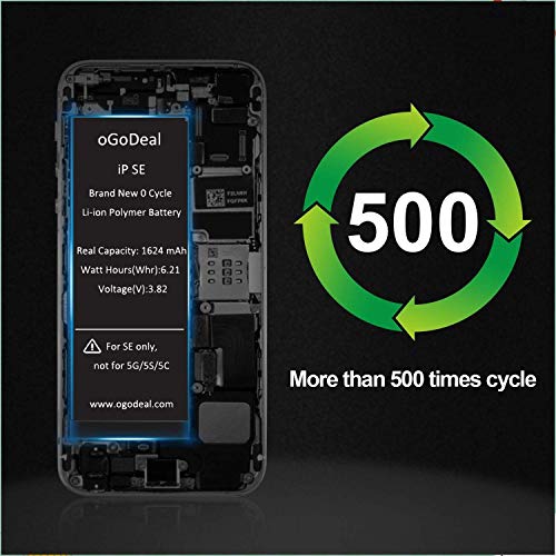 oGoDeal Battery Replacement for iPhone SE Battery Repair Kit, 1624mAh A1723, A1662, A1724 365 Days Warranty