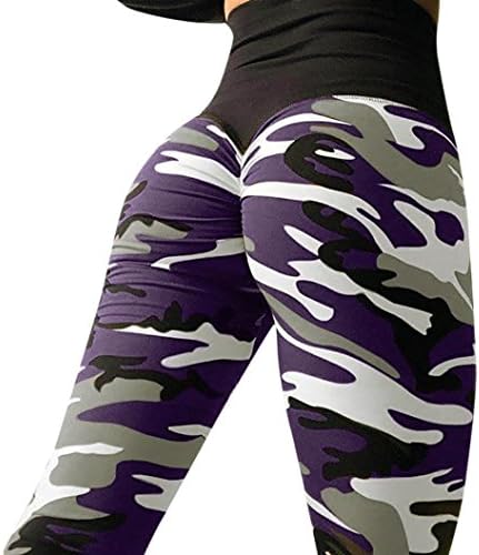 Women's High Waisted Bottom Scrunch Leggings Camouflage Yoga Pants Muranba