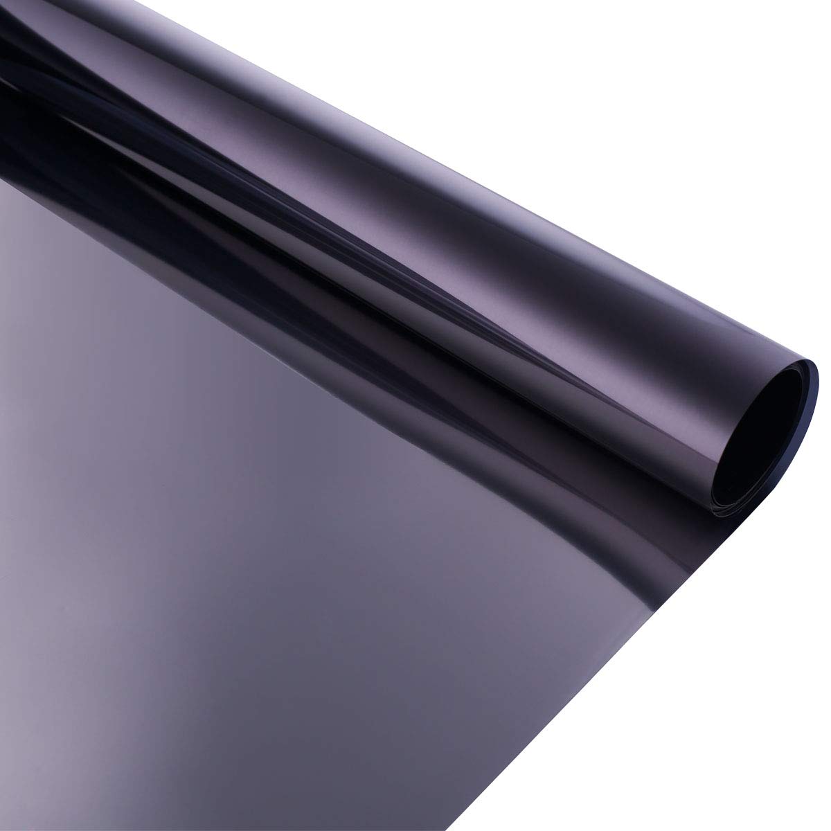 Coavas One Way Mirror Film Non Adhesive Static Cling Heat Control Sun Blocking Glare Reduction Anti UV Window Tint Removable for Home and Office, 35.6" x 78.7", Black