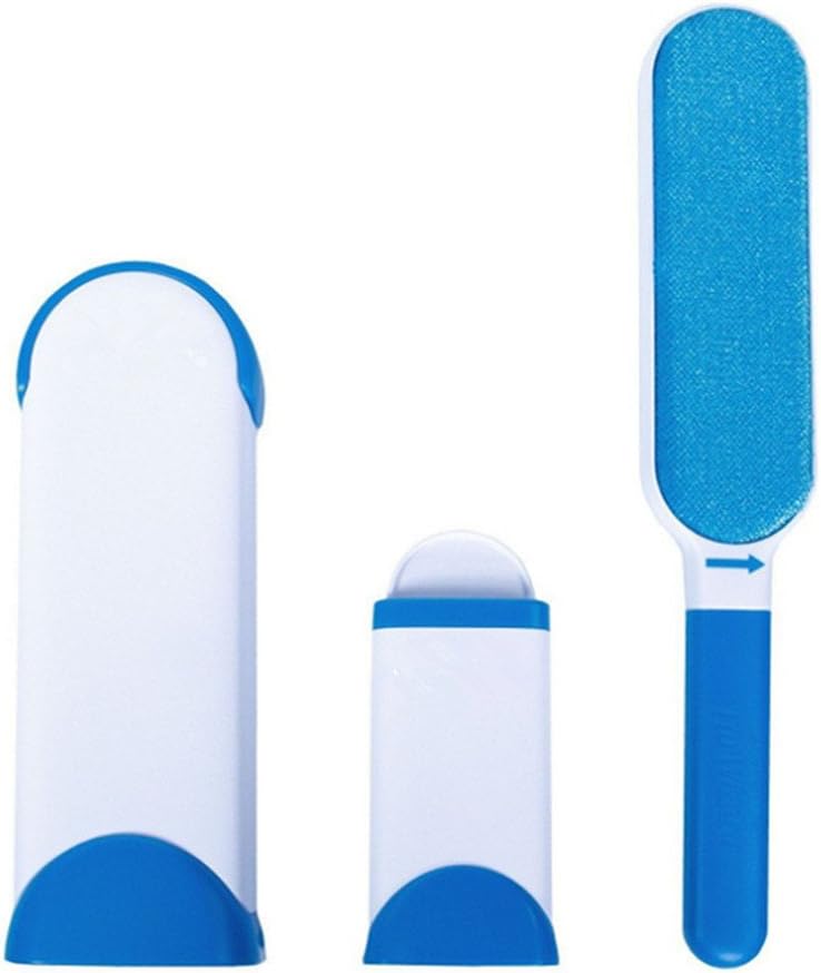 Sticky Brush Pet Fur and Hair Remover Brush by Double Sided Sticky Brush with Self Cleaning Base for Dogs and Cats Hair, Clothes Lint Brush, 3 Sets of Pet Remover Brush