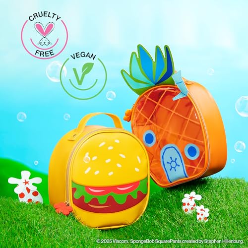 wet n wild SpongeBob Makeup Bag, Fun Full Zip Closure & Travel Friendly Handle - Krabby Patty