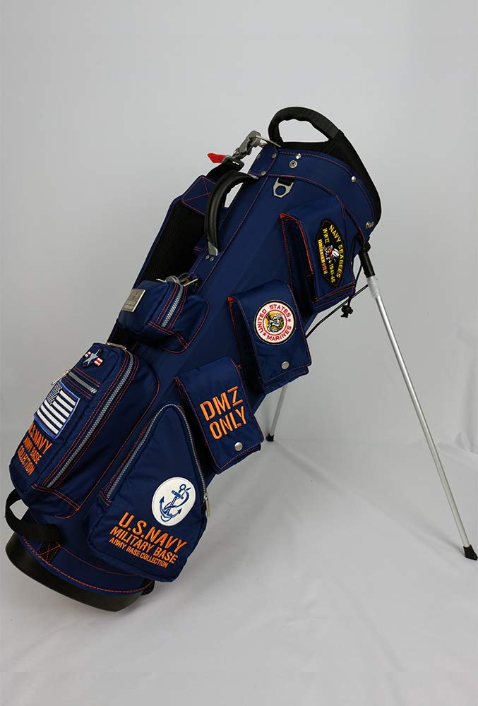 【ARMY_BASE_コレクション】【ABC-013SB】【U．S_NAVY_スタンドバッグ/専用アイアンカバー付】【9型/口枠5分割】   B07JMMNPJF