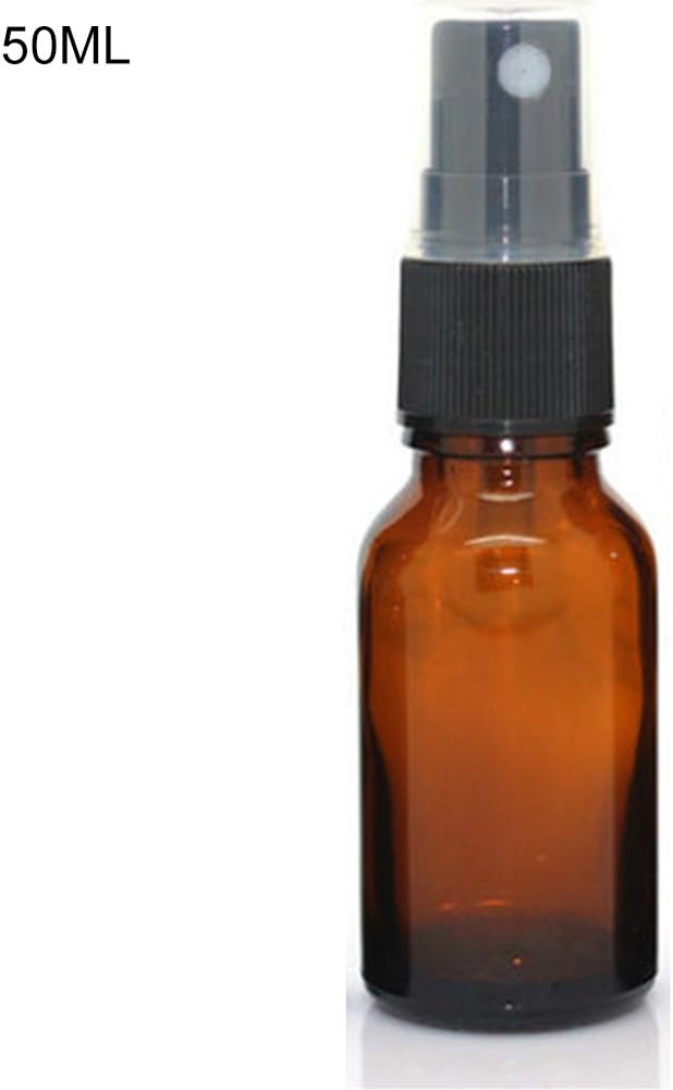 xmke96 5Ml-100Ml Spray Bottle Tea Essential Oil Bottle Beauty Empty Amber Glass Bottle Container 50ml