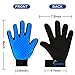 Meetest Pet Grooming Glove-Massage Tool Cleaning Shower Gentle Deshedding Brush Hair Remover Mitt with Enhanced Five Finger Design Long & Short Fur Comb for Dogs/Cats One Pair [New Version] (Black)