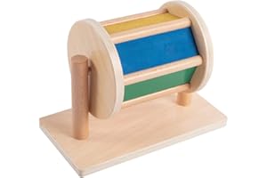 ADENA MONTESSORI Full Size Spinning Drum Montessori Toys for Infant 6 - 12 Months 1 Year Old Babies Toddlers (Multiple Materials)