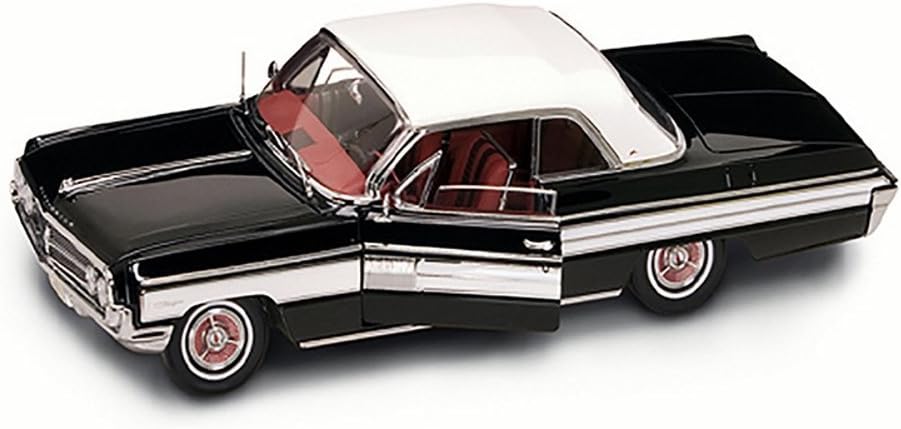 Road Signature 1962 Oldsmobile Starfire, Black with White Roof 20208 - 1/18 Scale Diecast Model Toy Car