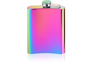 BEZANU Portable Flask, 8oz Colorful Stainless Steel Leak Proof Hip Flask