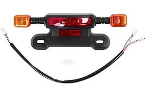3-in-1 LED Electric Bike Taillight with Brake Light and Turn Signal, 48-60V/12V ABS Rear Light for E-Bike, Bright Waterproof 