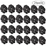 MALUAN Big Size 24 PCS Billiards Snooker Cue Locating Clip Holder Regular Fishing Rod Storage Clips Black for Pool Cue Racks,Holding Hole Size 2.3cm/0.95