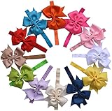 Qandsweet Baby Girl's Headbands Flower Hair Accessories (Bows-12colors)