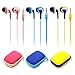 KATEVO Compatible with Most 3.5mm Interface Device (IOS/Android Smart-phone, Laptops, Gaming, etc.), In-Ear Wired Headphones Mic, Color Random, Pack of 2 PCS