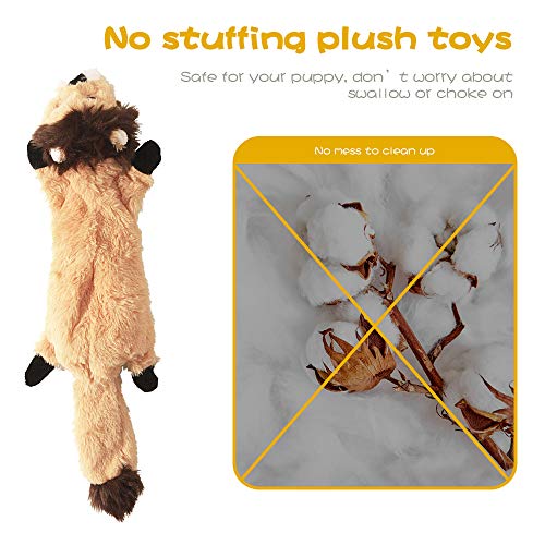 Dog Squeaky Toys, No Stuffing Plush Dogs Chew Toy for Small Medium