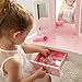 Teamson Kids - Fashion Star Prints Gisele Vanity Table & Stool Set - Pink/White/Gold