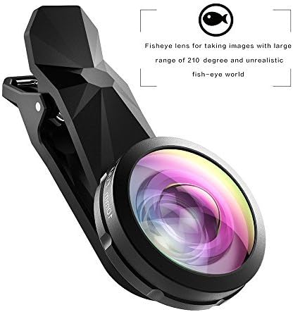 Fisheye Phone Lens, CoolFoxx 210° 0.22X Funny Camera Lens for iPhone 7/6s/6s,Samsung S8/S7/S6,HTC Sony Blackberry Huawei
