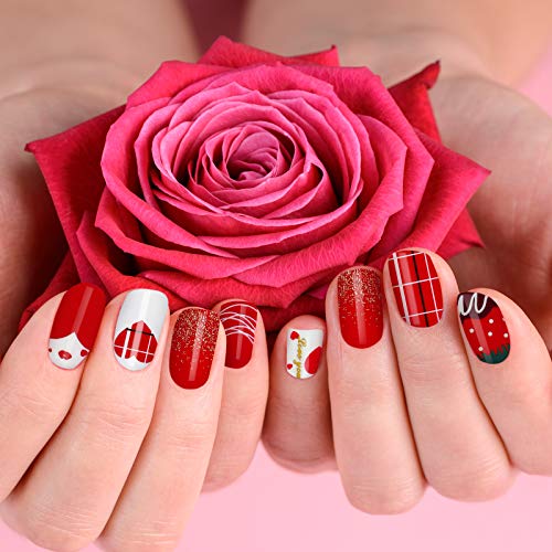 8 Sheets Christmas Nail Stickers Strip Nail Polish Stickers Full Nail