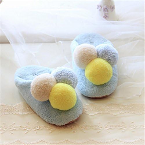 womens slippers Winter Fur Lined Slip On Shoes Female Mute Home Floor Slippers Plush Comfortable Soft Home Shoes , 36-37 , blue