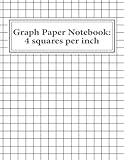 Graph Paper Notebook: 4 squares per inch: 100 pages