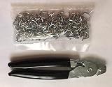 Heavy Duty Hog Ring Pliers & 150 1/2" Galvanized Hog Rings by Rabbitnipples.com