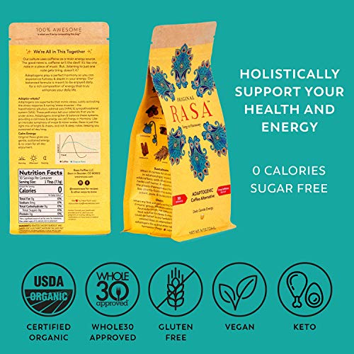 Original Rasa AIP Compliant Herbal Coffee Alternative with Chaga + Reishi for AllDay Energy
