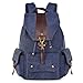 Vbiger Vintage Canvas Backpack Casual Shoulder Bag Large Capacity for Men and Women (Blue)