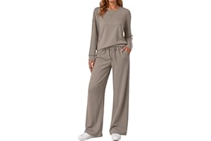 AUTOMET Womens Sweatsuits 2 Piece Sets Travel Outfits 2025 Fall Matching Lounge Set Oversized Sweatshirt Wide Leg Pants