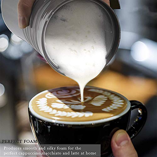 Huogary Milk Frother; Electric Milk Warmer for Coffee; Milk Steamer and Frother; Stainless Steel Non-Stick Coating Latte Foamer for Hot or Cold Milk - N8 Grey