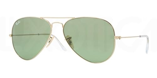 Ray-Ban RB3025 Classic Aviator Sunglasses, Gold/Light Green, 58 mm