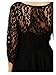 CA Fashion Women's 3/4 Sleeve Twinset 2 PCs Lace Asymmetrical Hem Dress