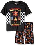 Intimo Little Boys' Five Nights At Freddy's Checkerboard Pajama Short Set, Black, 6/7