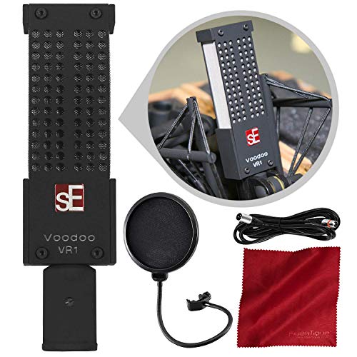 sE Electronics Voodoo VR1 Passive Ribbon Microphone with Mic Pop Filter and Accessory Bundle