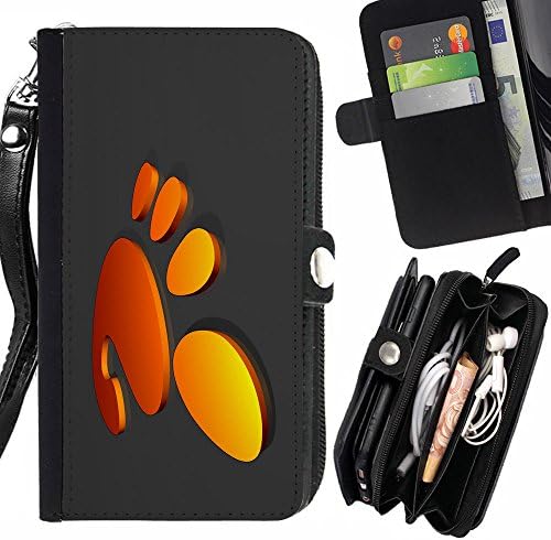 GOD CASE FOR SAMSUNG GALAXY C7 cool funny cute foot print orange Wallet Purse Pouch Holster Leater &amp; Soft TPU