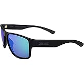 Epoch Eyewear Charlie Sport Motorcycle Sunglasses Black Frame Polarized Green Mirror
