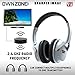 Sharper Image OWN ZONE Wireless Rechargeable TV Headphones- RF Connection, 2.4 GHz, Transmits Wirelessly up to 100ft, No Bluetooth Required, AUX, RCA, & Optical Cable Included (Silver)