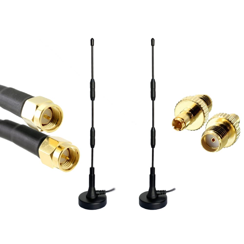 UniteCom 2 x Heavy Duty High Gain 4G/5G Whip Antenna Omni Directional Strong Magnetic Mount SMA TS9 External Indoor Outdoor Internet Mobile Broadband Aerial Three 02 EE Vodafone