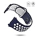 UMTELE For Fitbit Ionic Band, Two-toned Perforated Replacement Strap Breathable Accessory Wristband with Quick Lock&Release Buckle for Fitbit Ionic Smart Watch, Small, Blue/White
