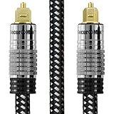 SecurOMax Digital Optical Audio Cable (Toslink, S/PDIF, ADAT, EIAJ) with Braided Cord, 6 Feet