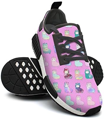 Dutte Lisa Women's Rainbow Alpaca Unicorn Casual Sneaker Breathable Mesh Flat Running Shoes
