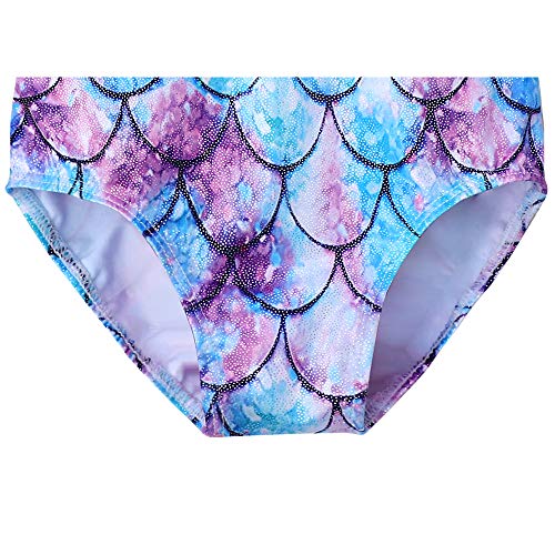 Gymnastics Long Sleeve Leotards for Girls Kids Ballet Sparkle Ribbons Dancewear (02 Mermaid green, 150(9-10Y)) - Thumbnail 3
