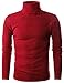Ohoo Mens Slim Fit Soft Cotton Blend Turtleneck Pullover Sweater