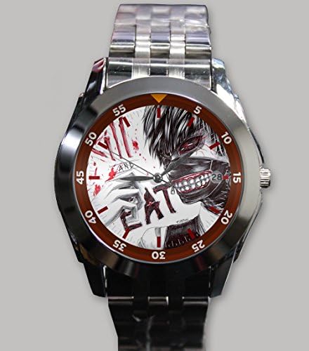 Tokyo Ghoul Ken Kaneki Manga Series Wristwatch Silver Alloy Band Stainless Steel Watch