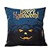 HOSL PW01 4-Pack Happy Halloween Square Decorative Throw Pillow Case Cushion Cover Bat Pumpkin