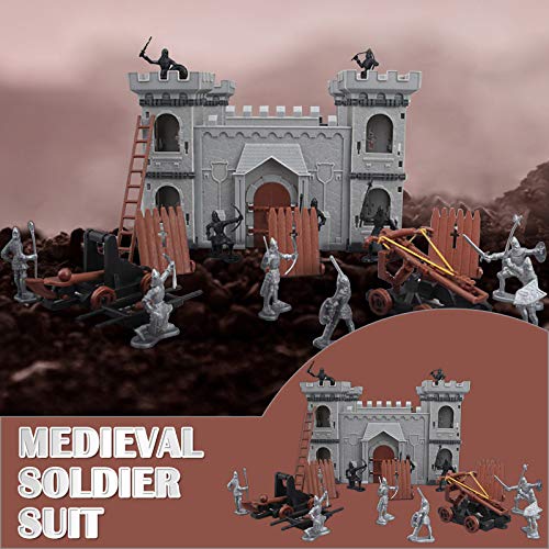 BAULMD Ritter und Schlösser Werden Modell Set, Militär Assembled Castle mit Zubehör gebaut, Kinder Ritterburg Königreich Burg Schloss, DIY Burgtor Spielzeug – Bild 2