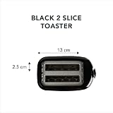 PIFCO Black Toaster 2 Slice 700W 6 Browning Controls Removable Crumbs Tray view 3