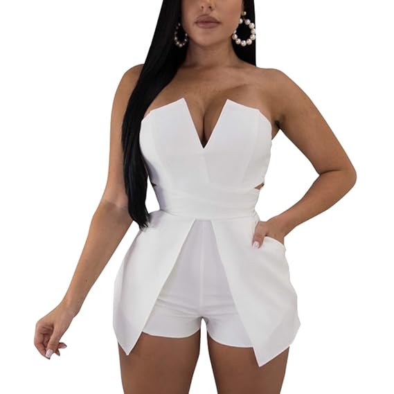 all white short jumpsuit