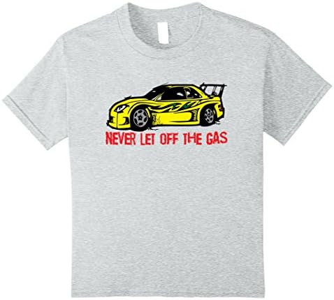 unisex-child Racing Drifting Cars T-shirt - Never Let Off The Gas 8 Heather Grey