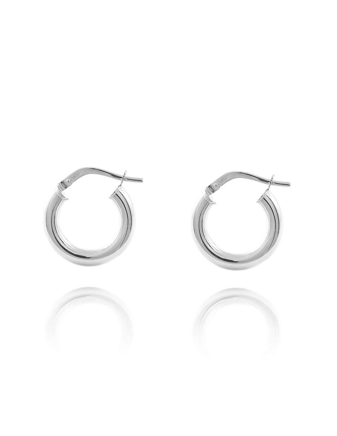 Mondepetit - 925 Sterling Silver Hoops shine earrings 16x3 mm